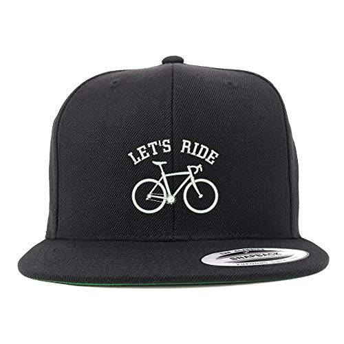 Trendy Apparel Shop Let's Ride Embroidered Flat Bill Snapback Cap