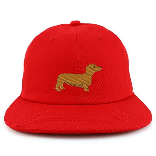 Trendy Apparel Shop Dachshund Dog Embroidered Low Profile Cotton Snapback Cap