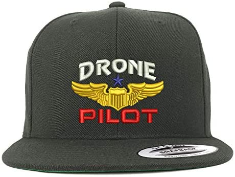Trendy Apparel Shop Flexfit XXL Drone Operator Pilot Embroidered Structured Flatbill Snapback Cap