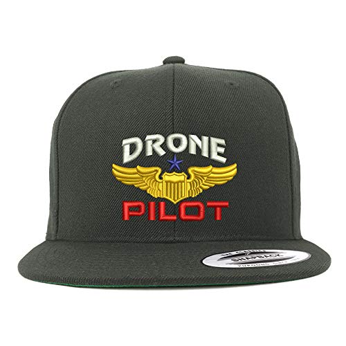 Trendy Apparel Shop Flexfit XXL Drone Operator Pilot Embroidered Structured Flatbill Snapback Cap