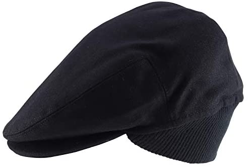 Trendy Apparel Shop Men's Wool Blend Elastic Ribbed Ear Flap Ivy Cap