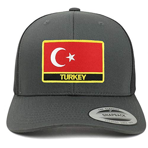 Trendy Apparel Shop Turkey Flag Patch Retro Trucker Mesh Cap