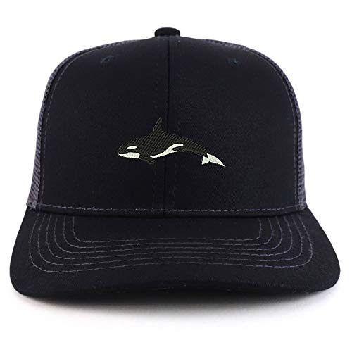 Trendy Apparel Shop Orca Killer Whale Two Tone Mesh Back Trucker Baseball Cap