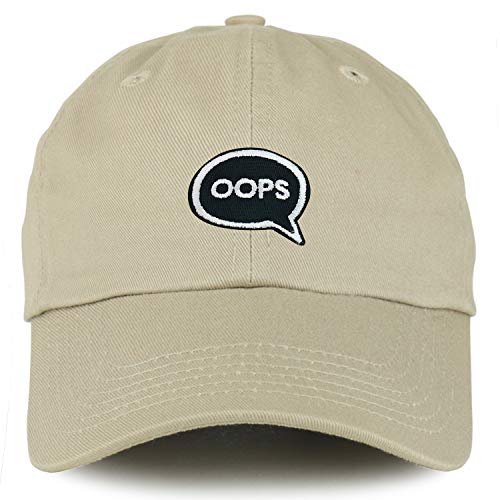 Trendy Apparel Shop Oops Patch Youth Small Fit Unstructured Cotton Baseball Cap