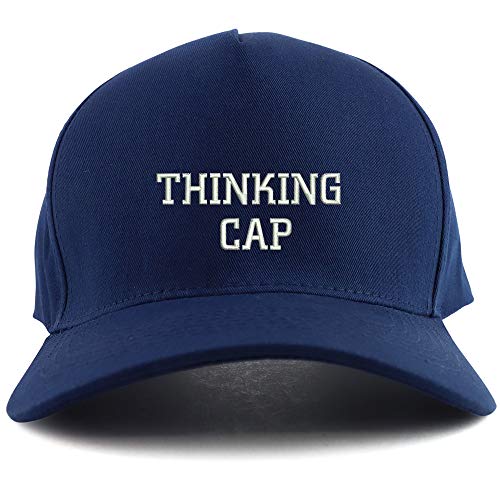 Trendy Apparel Shop Thinking Cap Embroidered Oversized 5 Panel XXL Baseball Cap