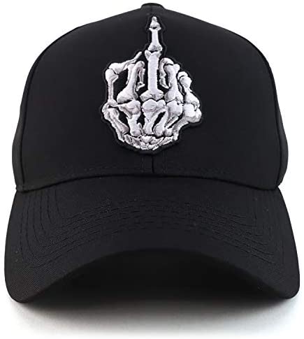 Trendy Apparel Shop Skull Finger Embroidered Structured Baseball Cap
