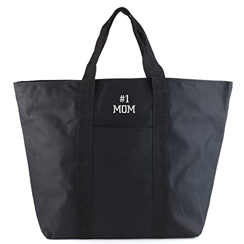 Trendy Apparel Shop Number #1 Mom Embroidred All Purpose Durable Large Tote Bag
