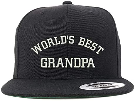 Trendy Apparel Shop Flexfit World's Best Grandpa Embroidered Structured Flatbill Snapback Cap