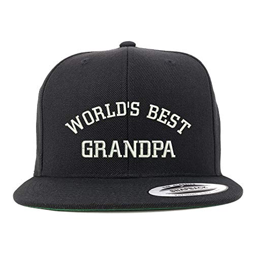 Trendy Apparel Shop Flexfit World's Best Grandpa Embroidered Structured Flatbill Snapback Cap