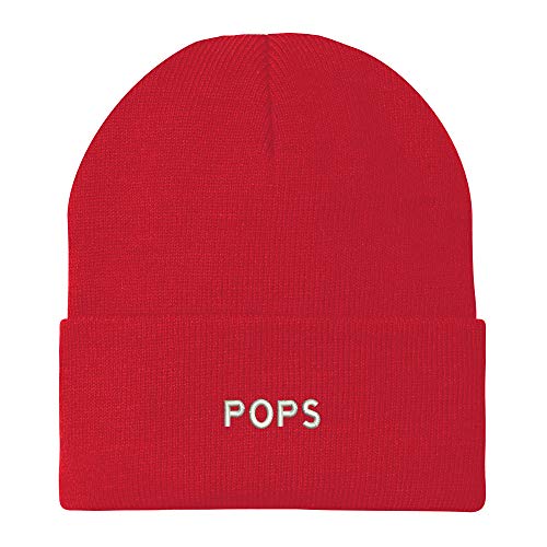 Trendy Apparel Shop Pops Embroidered Winter Long Cuff Beanie