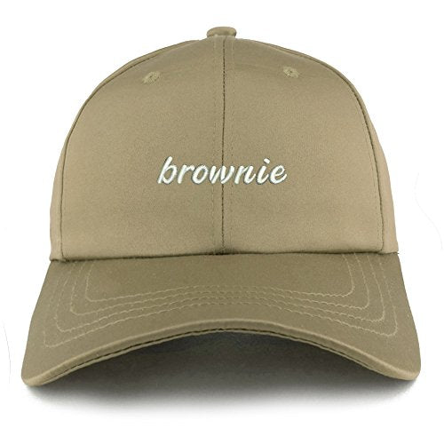 Trendy Apparel Shop Brownie Embroidered Structured Satin Adjustable Cap