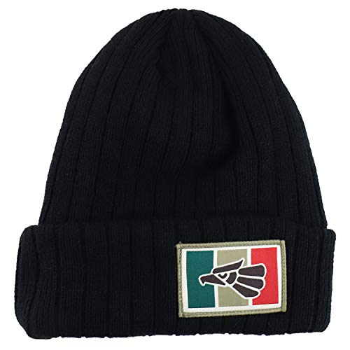 Trendy Apparel Shop Hecho En Mexico Eagle Patch Embroidered Long Cuff Beanie