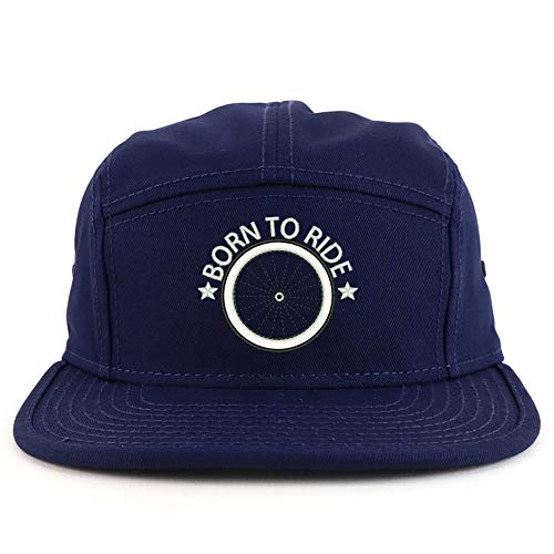 Trendy Apparel Shop Born to Ride Embroidered 5 Panel Racer Baseball Cap