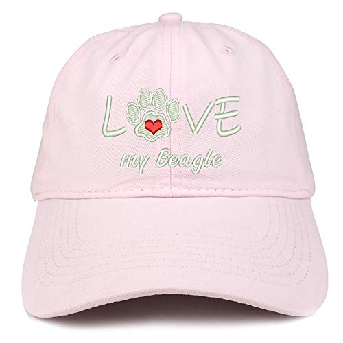 Trendy Apparel Shop I Love My Beagles Embroidered Soft Crown 100% Brushed Cotton Cap