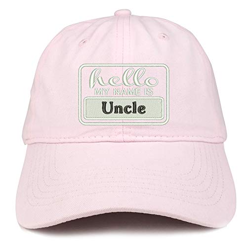 Trendy Apparel Shop Hello My Name is Uncle Soft Crown 100% Brushed Cotton Cap