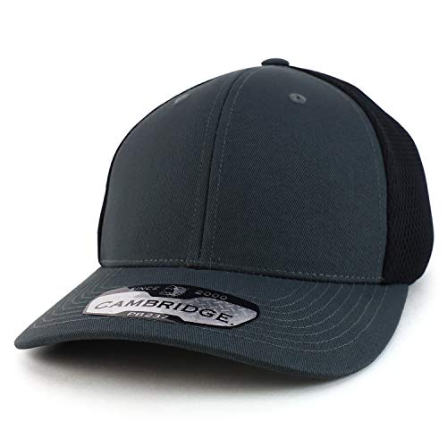 Trendy Apparel Shop Mid Profile Structured 2 Tone Air Mesh Trucker Baseball Cap