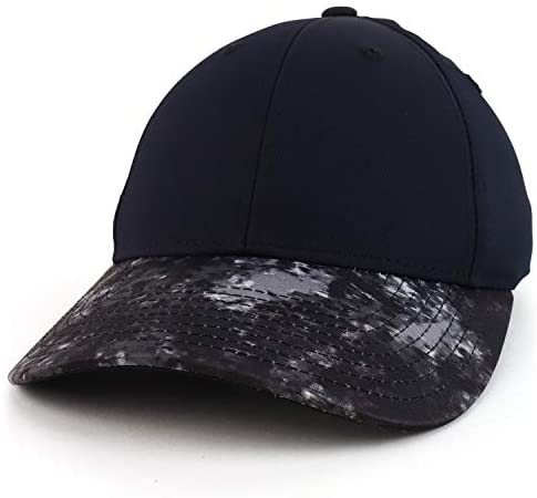 Trendy Apparel Shop Moisture Wicking Baseball Cap with Mineral Freeze Print Bill