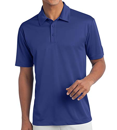 Trendy Apparel Shop Silky Double Knit Polyester Moisture-Wicking Snap Resistant Tag-Free Men' Polo Big and Tall Shirt