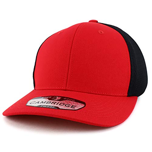 Trendy Apparel Shop Mid Profile Structured 2 Tone Air Mesh Trucker Baseball Cap