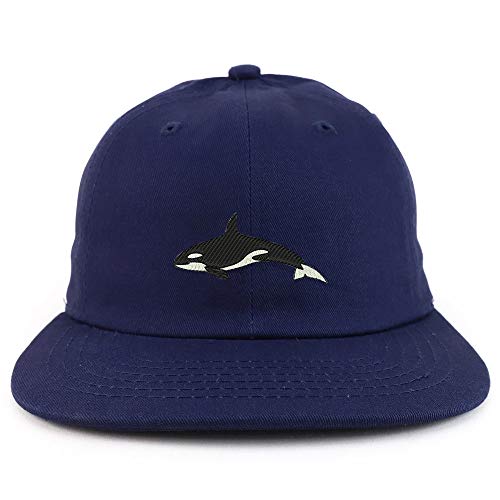 Trendy Apparel Shop Orca Killer Whale Embroidered Low Profile Snapback Cap