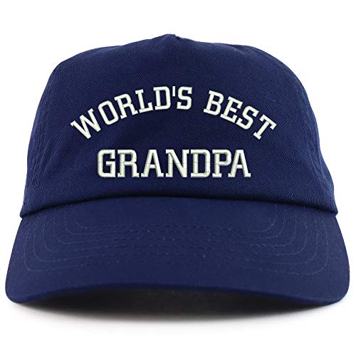 Trendy Apparel Shop World's Best Grandpa Embroidered 5 Panel Unstructured Soft Crown Baseball Cap