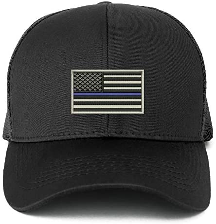 Trendy Apparel Shop XXL USA TBL Flag Embroidered Structured Trucker Mesh Cap