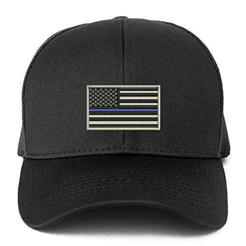 Trendy Apparel Shop XXL USA TBL Flag Embroidered Structured Trucker Mesh Cap