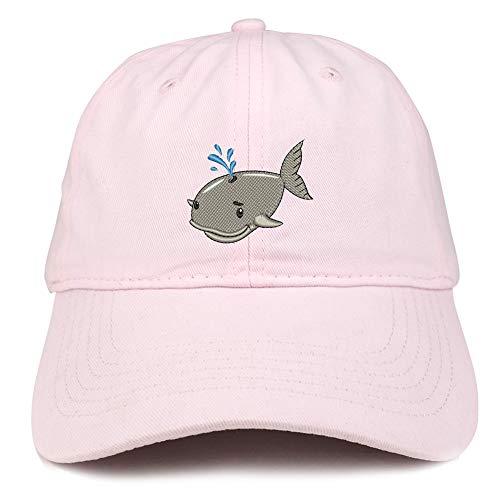 Trendy Apparel Shop Baby Whale Embroidered Soft Crown 100% Brushed Cotton Cap