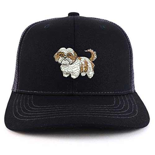Trendy Apparel Shop Shih Tzu Two Two Tone Mesh Back Trucker Baseball Cap