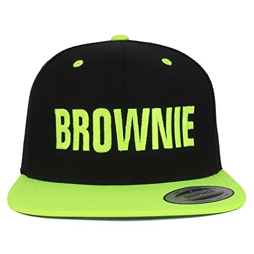 Trendy Apparel Shop Brownie Embroidered Flat Bill 2-Tone Ball Cap