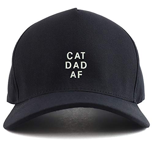 Trendy Apparel Shop Cat Dad Af Embroidered Oversized 5 Panel XXL Baseball Cap