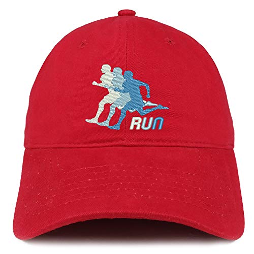 Trendy Apparel Shop Running Embroidered Soft Crown 100% Brushed Cotton Cap