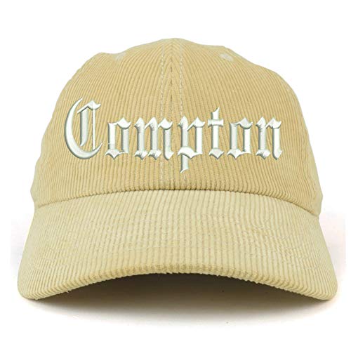Trendy Apparel Shop Compton City Old English Corduroy Unstructured Baseball Cap