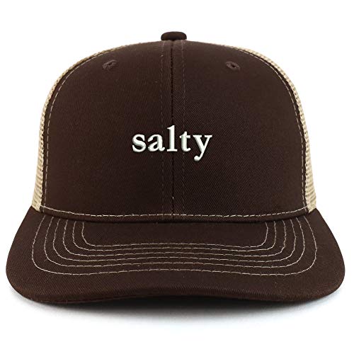 Trendy Apparel Shop Salty Embroidered Cotton Two Tone Trucker Baseball Cap