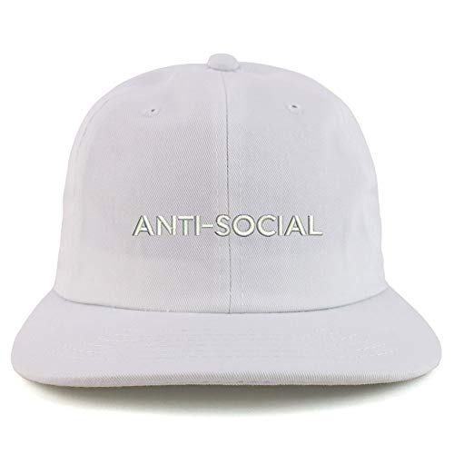 Trendy Apparel Shop Anti Social Embroidered Low Profile Cotton Snapback Cap