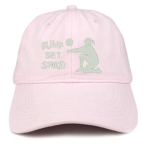 Trendy Apparel Shop Bump Set Spike Volleyball Embroidered Brushed Cotton Cap