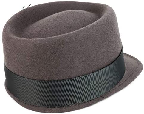 Trendy Apparel Shop Solid Color Feather Ribbon Grosgrain Band Wool Felt Bill Hat