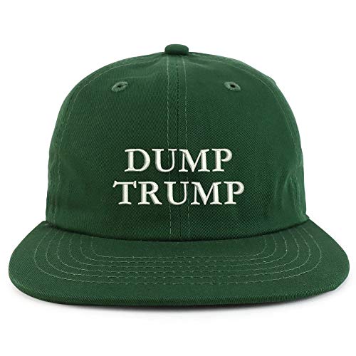 Trendy Apparel Shop Dump Trump Embroidered Low Profile Cotton Snapback Cap