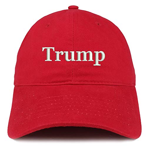 Trendy Apparel Shop Trump Embroidered Soft Crown 100% Brushed Cotton Cap