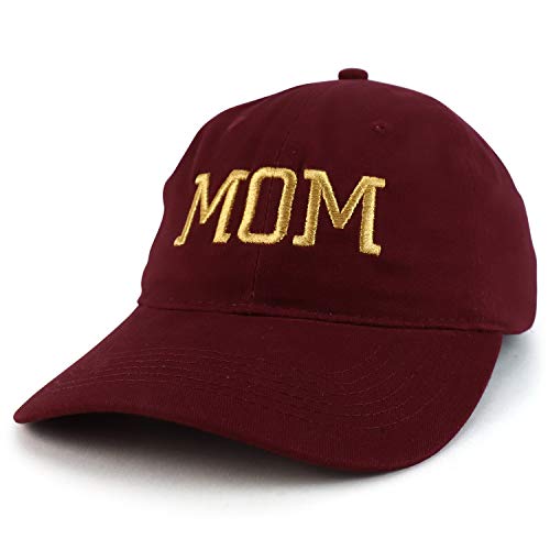 Trendy Apparel Shop MOM Capital Gold Thread Embroidered Soft Crown 100% Brushed Cotton Cap