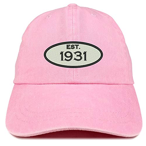 Trendy Apparel Shop 90th Birthday Established 1931 Washed Cotton Adjustable Cap