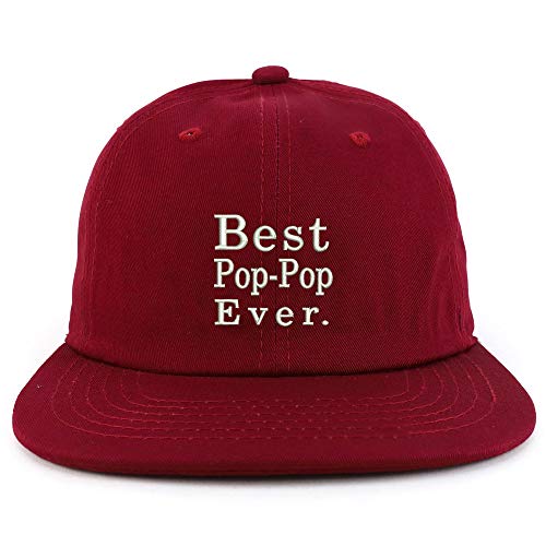 Trendy Apparel Shop Best Pop Pop Ever Embroidered Low Profile Snapback Cap