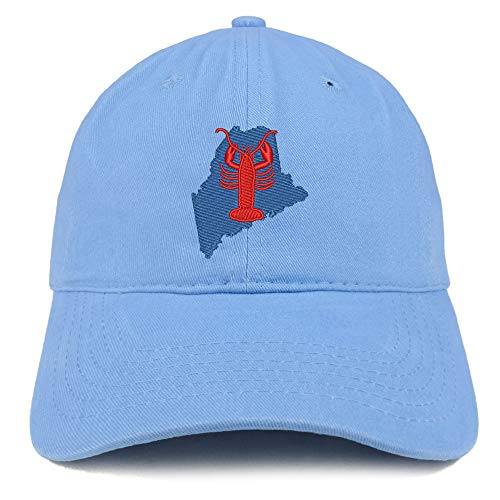 Trendy Apparel Shop Maine Lobster Embroidered Soft Crown 100% Brushed Cotton Cap