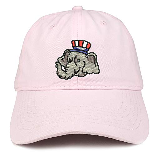 Trendy Apparel Shop Republican Elephant Embroidered Unstructured Cotton Dad Hat