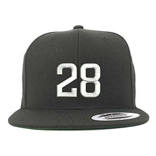Trendy Apparel Shop Number 28 Embroidered Snapback Flatbill Baseball Cap