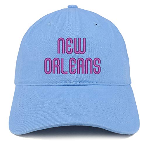 Trendy Apparel Shop New Orleans Text Embroidered Soft Crown 100% Brushed Cotton Cap