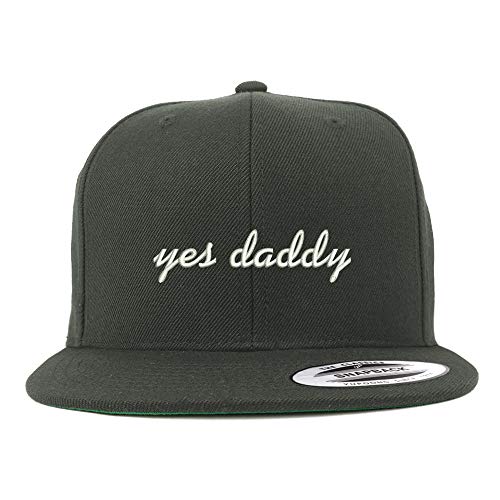 Trendy Apparel Shop Flexfit XXL Yes Daddy Embroidered Structured Flatbill Snapback Cap