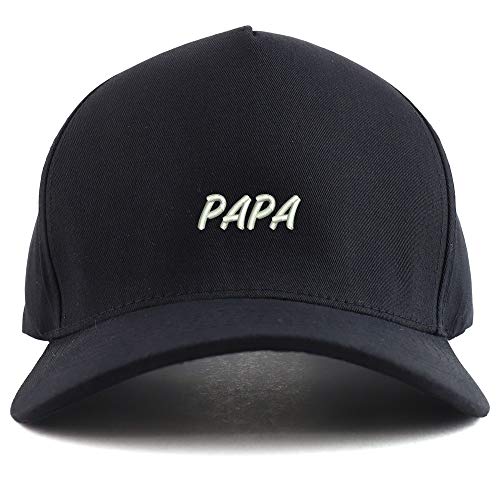 Trendy Apparel Shop Papa Embroidered Oversized 5 Panel XXL Baseball Cap