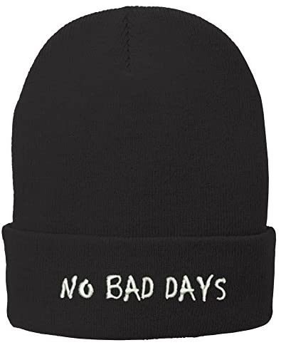 Trendy Apparel Shop No Bad Days Embroidered Winter Cuff Long Beanie