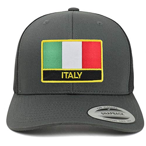 Trendy Apparel Shop Italy Flag Patch Retro Trucker Mesh Cap
